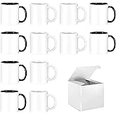 Sublimation Mugs 11 oz Set of 12 Bulk Coffee Mugs with Box Sublimation Cups Tazas Para Sublimar Coffee Cups 6 White and 6 Black