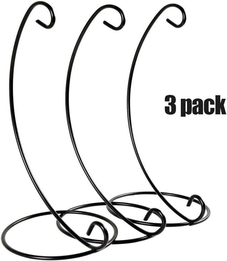 Ornament Display Stand, 3 Pack Iron Hanging Stand Rack Holder for Hanging Glass Globe Air Plant Terrarium, Witch Ball and Home Wedding Decoration(Black)-by YBLNTEK: Kitchen & Dining