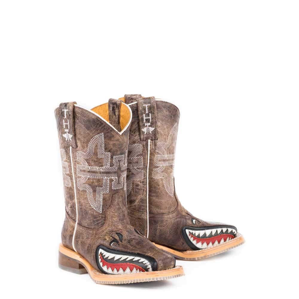 Kids Tin Haul Toastin A Gnarly Shark Boots Handcrafted