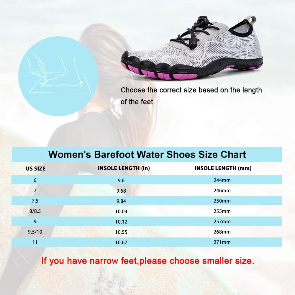  | hiitave Women Water Shoes Non-Slip Quick Dry Swim Barefoot Beach Aqua Pool Socks | Water Shoes