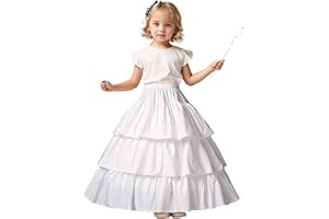 BEAUTELICATE Girls Hoop Petticoat 100% Cotton Crinoline Underskirt for Kids Flower Dress Slips Light Ivory
