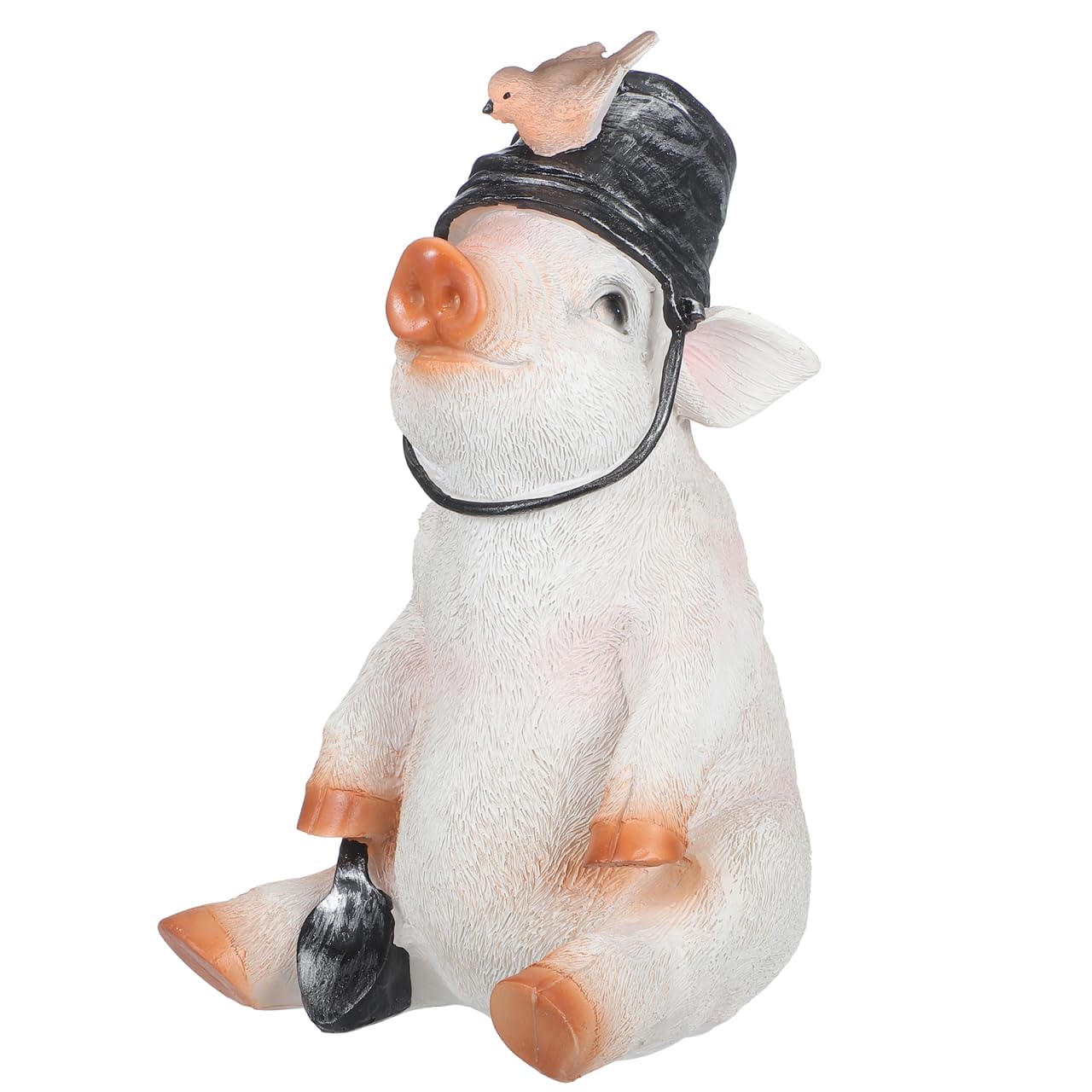 HANABASS Pig Statue Garden Ornament 7.87 Inch Resin Pig Figurines Decor for Outdoor Landscape Yard Courtyard Adornment