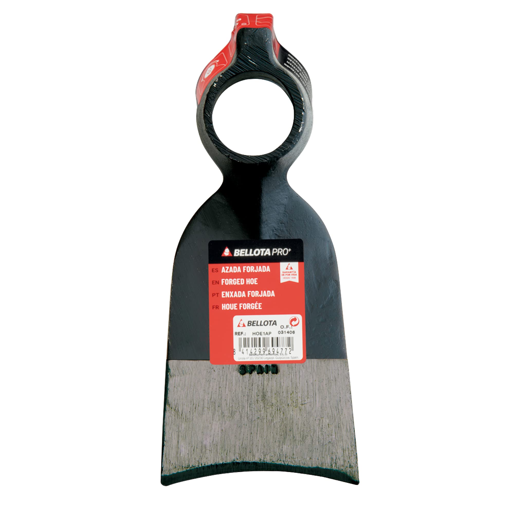 Bellota HOE242AP - Forged Hoe for Planting Flowerbeds and Rocky Zones, with Eye Hammer and Anti-Twist System.