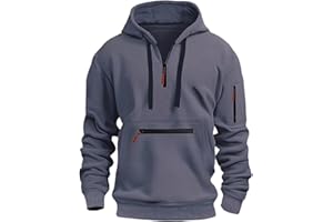 GUWHOUN Mens Hoodies Pullover Quarter Zip Up Pullover Fall Winter Long Sleeve Warm Workout Hoodie Tactical Jacket Camo Hoodie