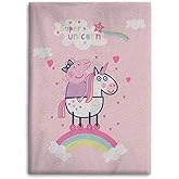 Girls Pink Fleece Soft and Cozy Throw Blanket (40" x 60) (Peppa-5)