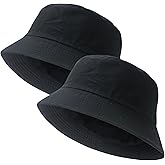 PFFY 2 Packs Bucket Hat for Women Men Cotton Hats Sun Beach Fishing Cap