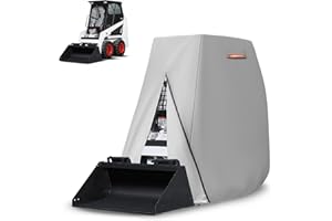 Kistrba Skid Steer Cover, Compatible with Bobcat, GEHI, John Deere, Case IH, New Holland, Cater Pillar, 420D Heavy Duty Oxford PVC with Air Vents & Reflective Strips