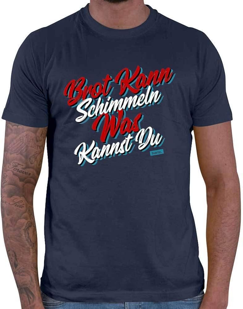 HARIZ Herren TShirt Brot Kann Schimmeln was Kannst Du Sprüche Rot