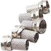 EZYUMM 5 Pack RG6 F-Type Twist-On Coaxial Connectors, Tool-Free & Crimp-Free Design for Satellite, Internet & HD TV Cable