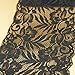 10 Yards Width 5.9 Inch (15CM) Stretch Polyester Embroidery Floral Pattern Elastic Lace Trimming DTY Craft Supply Clothing Accessories (Black)