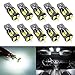 Trisense 194 168 2825 T10 W5W Error Free LED Bulb White, Super Bright 300 Lumens 10-SMD 5730 Chipset LED Bulbs for Interior Dome Map Door Courtesy License Plate Lights, Pack of 10