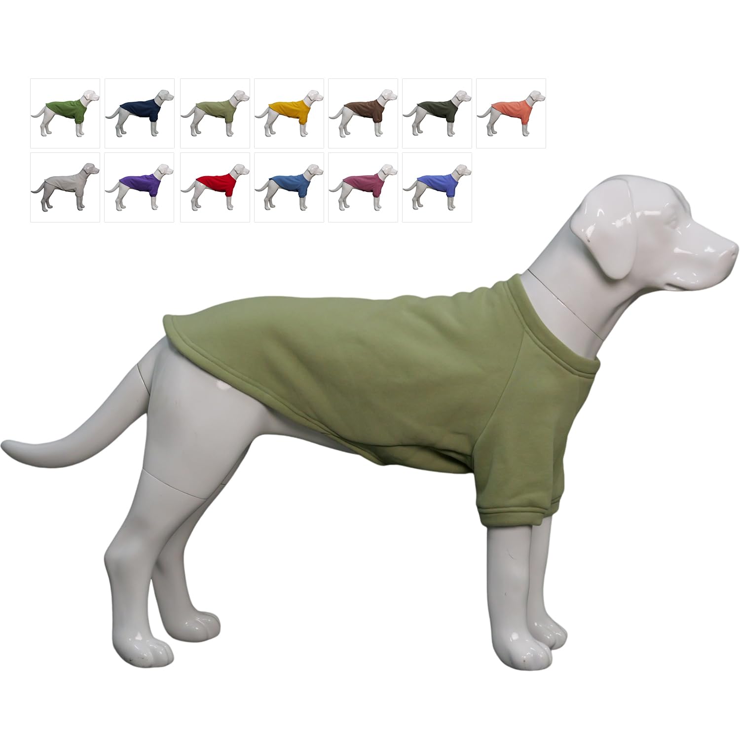 Lovelonglong Dog Sweatshirt for Small, Medium, Large Dogs - Cold Weather Pullover for Autumn and Winter - Grass-green