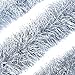 Alonsoo 25ft Christmas Tinsel Garland, Christmas Tree Ornaments Home Party Classic Shiny Sparkly Ceiling Hanging Decorations, 4 inch Wide Filaments Silver.