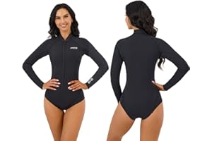 MWTA Women Shorty 2.0mm Neoprene Wetsuits Front Zipper for UV Protection Surfing Diving Snorkeling Kayaking etc Water Activities