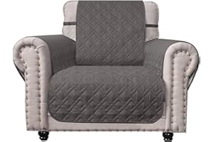 Ameritex Waterproof Nonslip Chair Cover for Leather, Dog Chair Cover Furniture Protector, Ideal Chair Slipcovers for Pets and Kids, Stay in Place (23", Dark Grey)