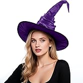 Leuceiy Halloween Witch Hat,Witch Hats for Women,Cosplay Party Purple Witches Hat,Wizard Hats Halloween Costume Accessory