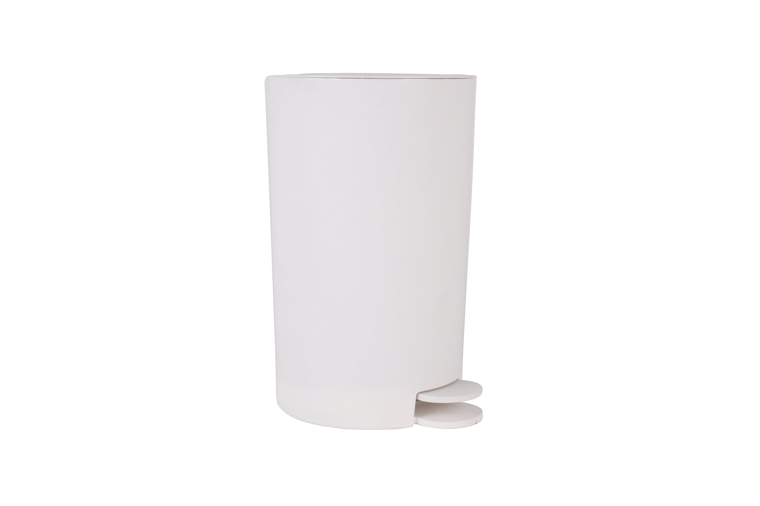 King Home p1597215/B PEDAL BIN Polypropylene 3 Lt, White, 14.5 x 15.5 x 27h