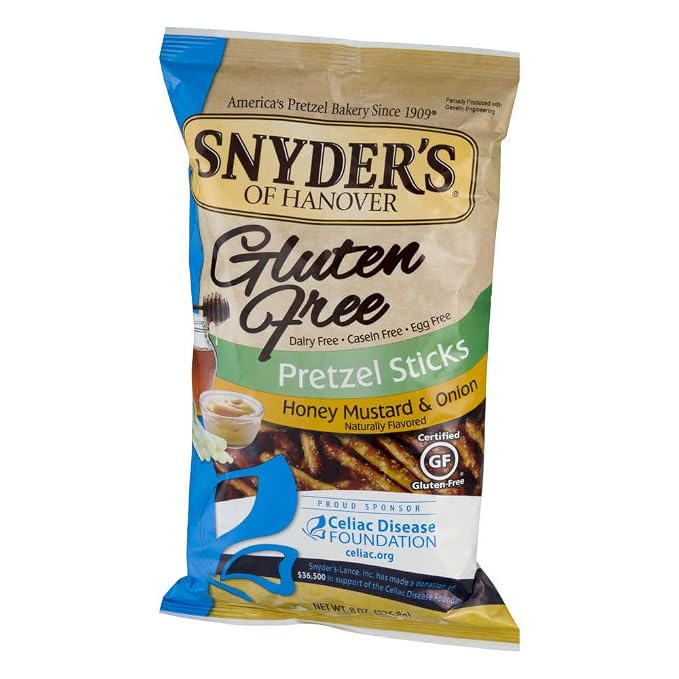 Snyder S Of Hanover Gluten Free All Natural Pretzel Honey Mustard And Onion Sticks 8oz 2 Pack Amazon Com Grocery Gourmet Food