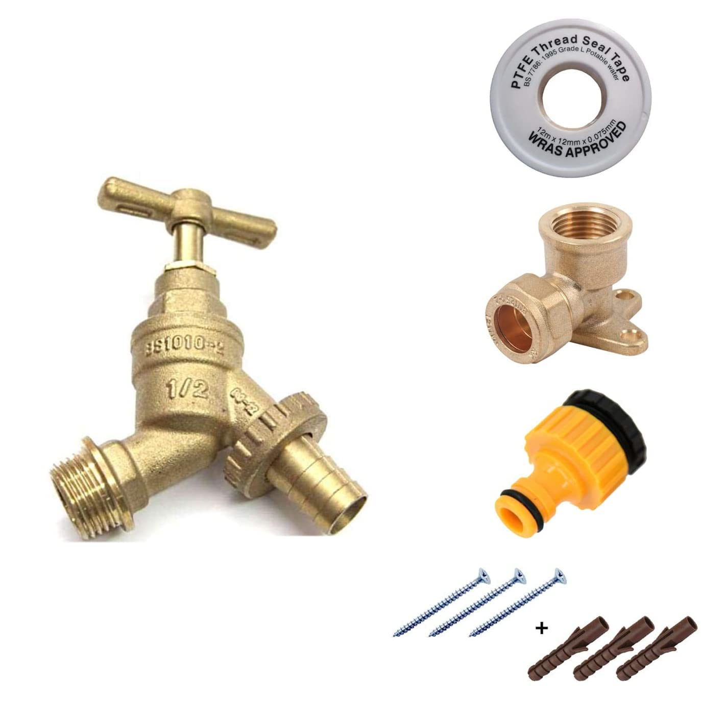 Spes Outside Tap Kit With Back Plate Elbow and Accessories