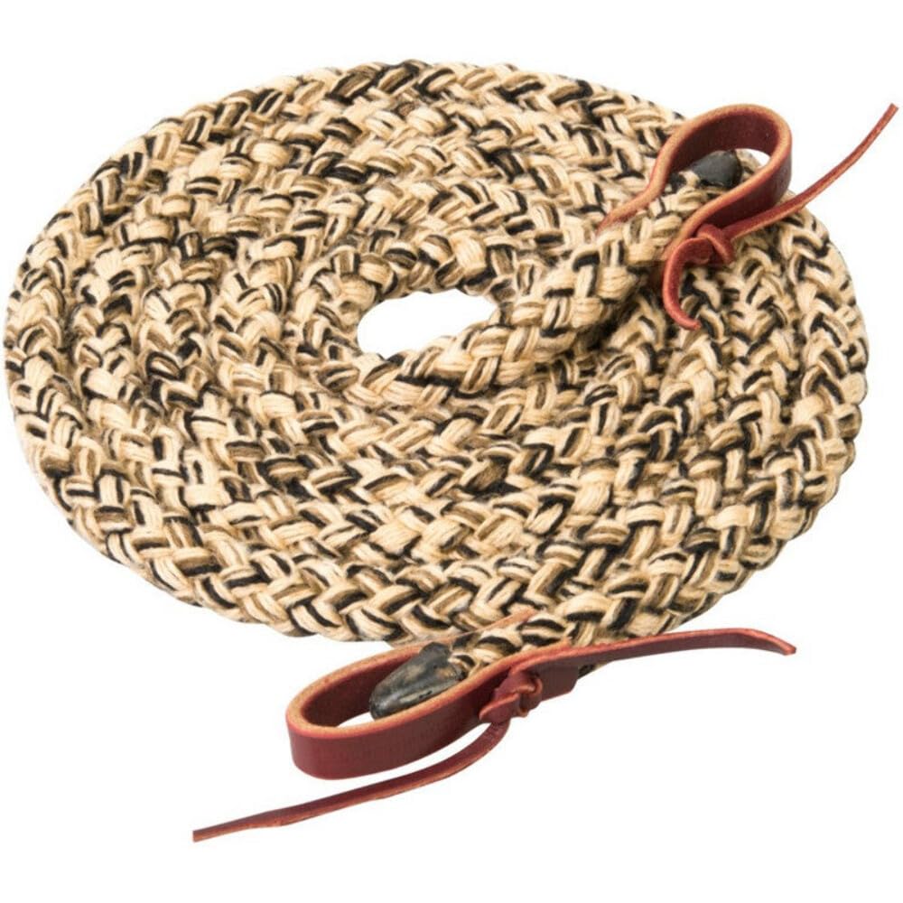 Weaver Leather Silvertip Hollow Braid Trail Rein, 5/8-Inch x 10-Feet, Tan/Black/Brown