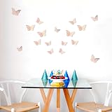 AIEX 24pcs 3D Butterfly Stickers Rose Gold 3 Sizes Wall Decals view 5