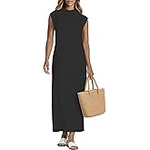Summer Dresses for Women 2025 Maxi Long Mock Neck Sleeveless Sundress for Beach Church Work Casual HH25502