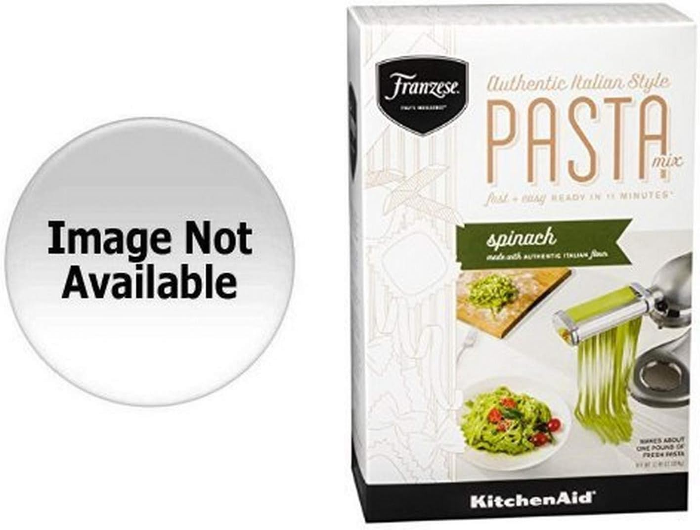 KitchenAid KSMP Pasta Roller with KitchenAid Franzese Spinach Pasta Mix