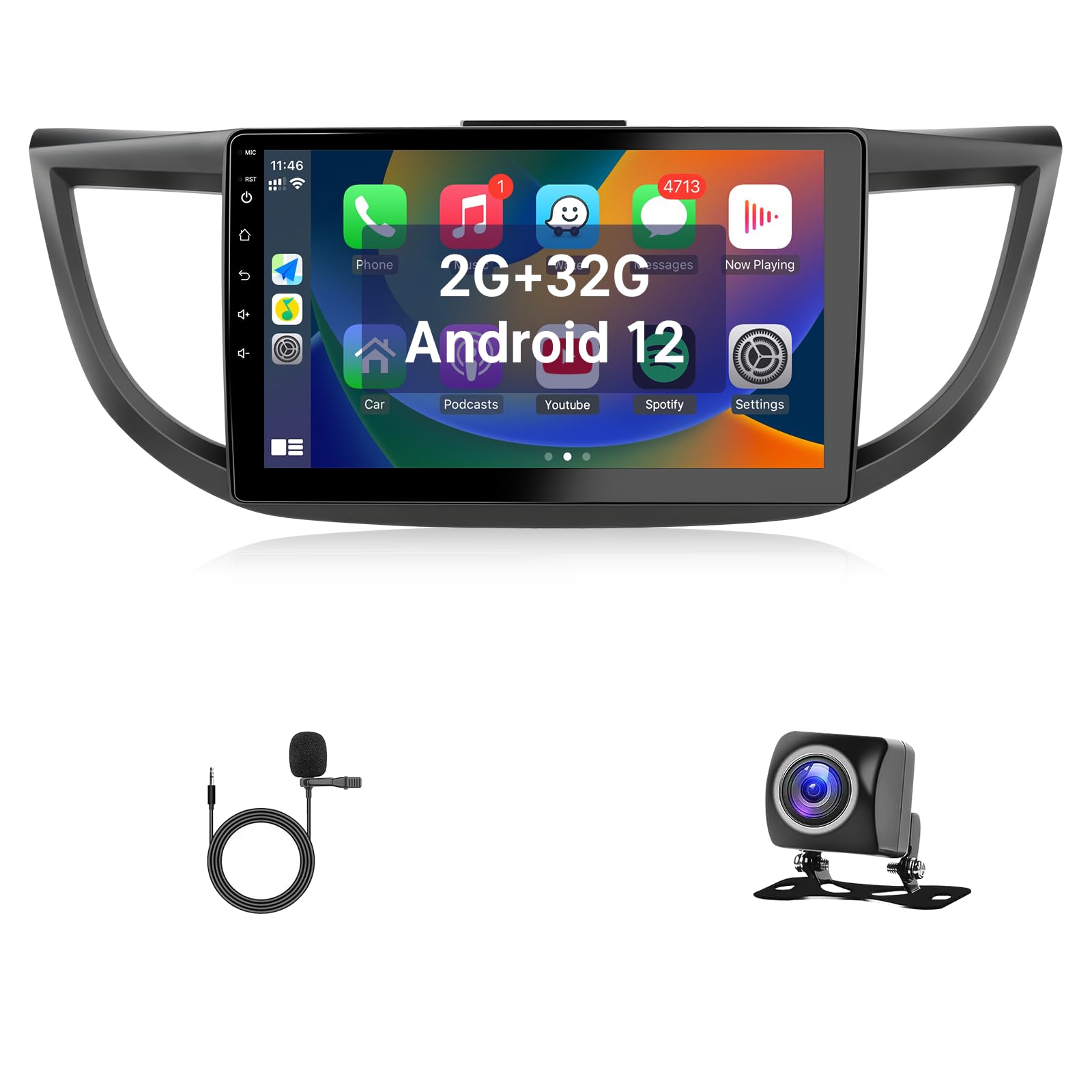 Photo 1 of Leadfan Car Radio for Honda CRV 2012 2013 2014 2015 2016 Stereo Replacement with Wireless Carplay Android Auto, 9'' Touchscreen with Bluetooth GPS Navigation WiFi SWC Backup Camera Mic Pantalla