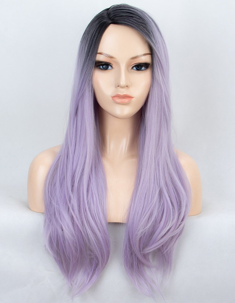 Amazon Com K Ryssma Ombre Purple Synthetic Wigs For Women Long