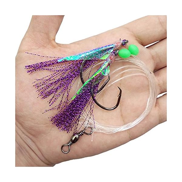 Shaddock-Fishing-30-Pack-Sabiki-Fishing-Rigs-Fishing-Flasher-Lures-Baits-Hooks-with-Luminous-BeadsFish-SkinBarrel-Swivel