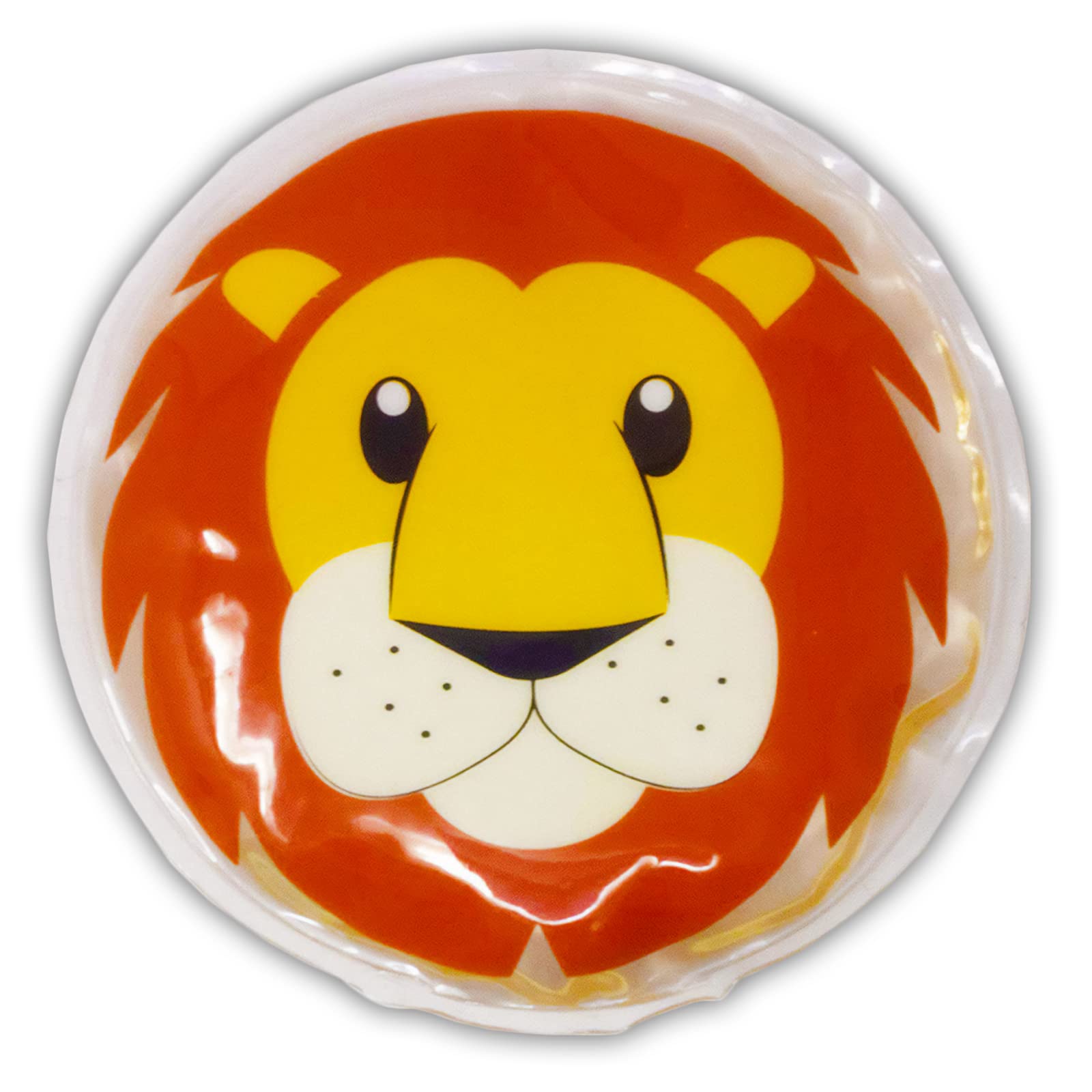 Dynamik - 2-in-1 Reusable Hot & Cold Kids Gel Pack - Lion. Childrens Cold Compress for Relief from Fevers, Bumps, Bruises, Cuts & Injuries. Allergy-Free and Leak Resistant.