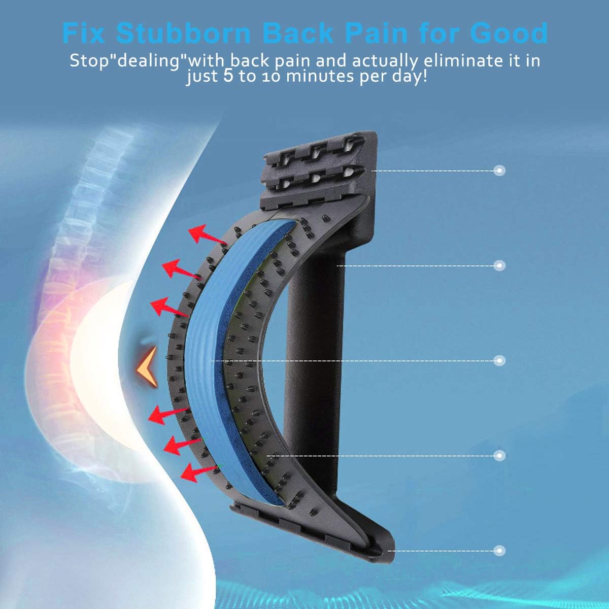Bcway Back Stretcher, Multi-Level Lumbar Back Device for Upper and Lower Pain Relief,Herniated Disc,Sciatica, Scoliosis,Spine Deck on Bed Chair Car: Health & Personal Care