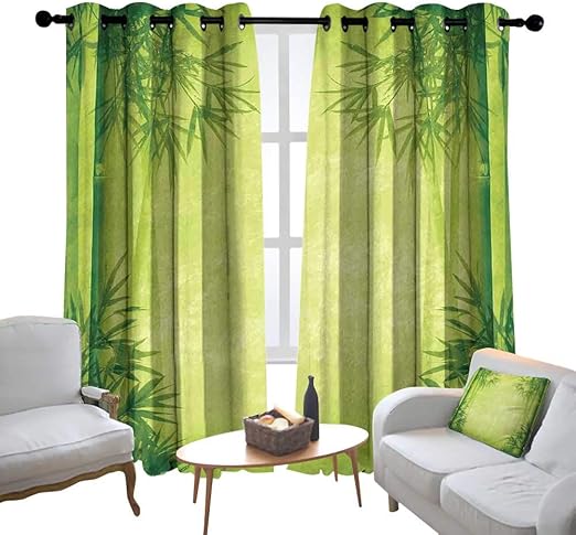 Amazon Com Print Curtains For Bedroom Curtain Bamboo Chinese