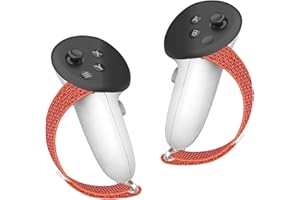 VAWVVA Controller Grips Cover for Meta Quest 3S & 3 - VR Controllers Accessories for Oculus with Adjustable Knuckle Straps, Non-Slip, Fit for Official Charging Dock (Red)