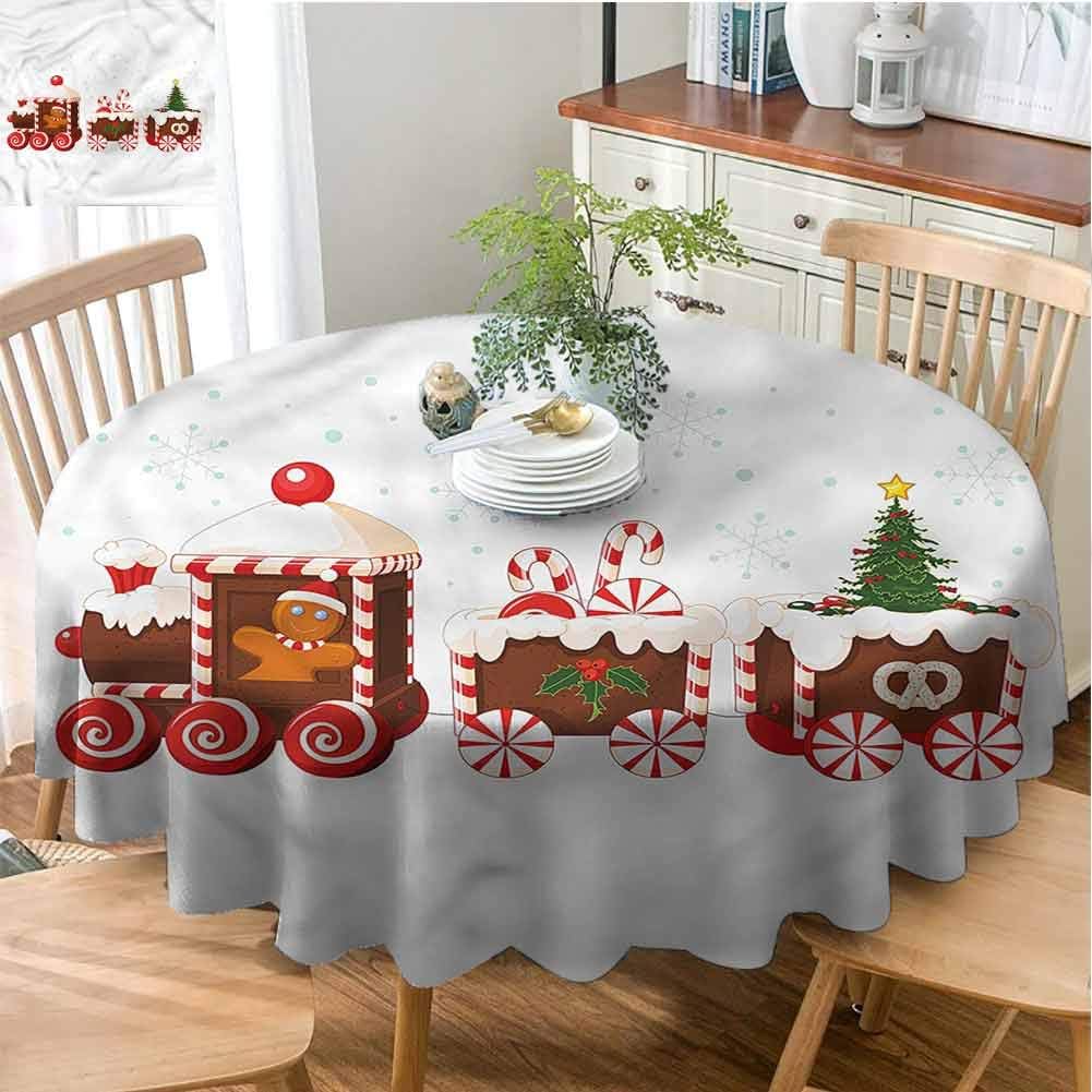 Christmas Tablecloth Custom Tablecloth,Christmas,Gingerbread Train，Printed
