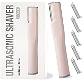 Dermaplane Facial Razor for Women – Electric 2-Speed Sonic Dermaplaning Tool with 5 Replacement Heads, Safe Peach Fuzz Remover & Exfoliating Face Hair Removal Device