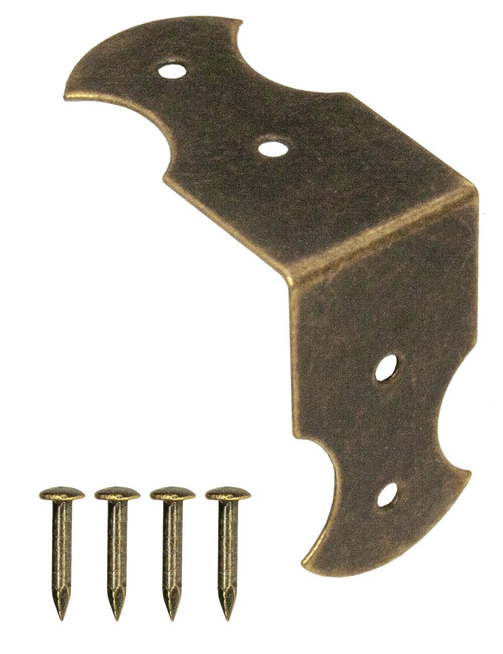 FUXXER 40x Angle Connectors Metal Antique Vintage Brass for Furniture and Chests 23 x 13 mm Bronze