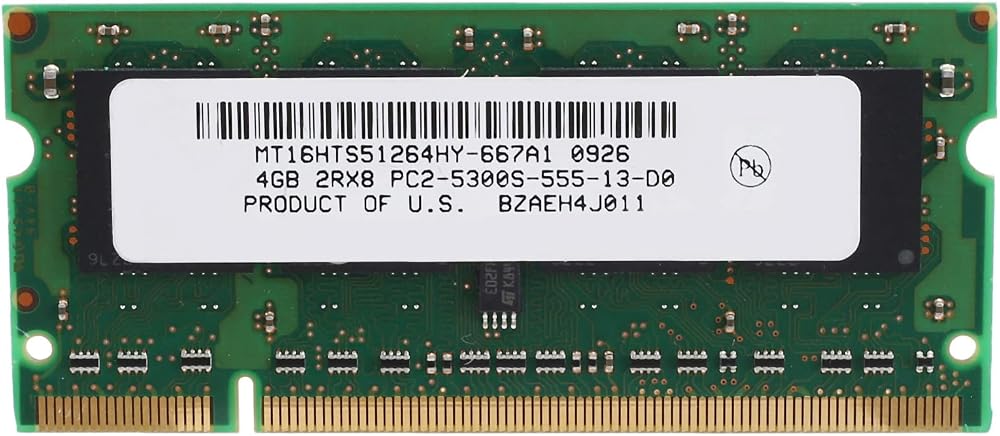 Nicfaky 4GB DDR2 Laptop RAM 667MHz PC2-5300 SODIMM 200 Pin