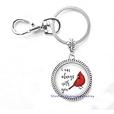 Cardinal Key Ring - Red Cardinal Keychain - Resin Jewelry Key Ring - Cardinal Keychain- Sympathy Gift - I Am Always With You - Grief Jewelry - JV79