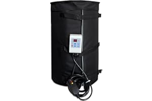 ANQAROS Insulated Drum Heater,Drum Heating Blanket, 15 gal Pail Heater,Drum Honey Heater,Gas Cylinder Heating Blanket 500W,120V,Temperature&Time Adjustment 0-202℉