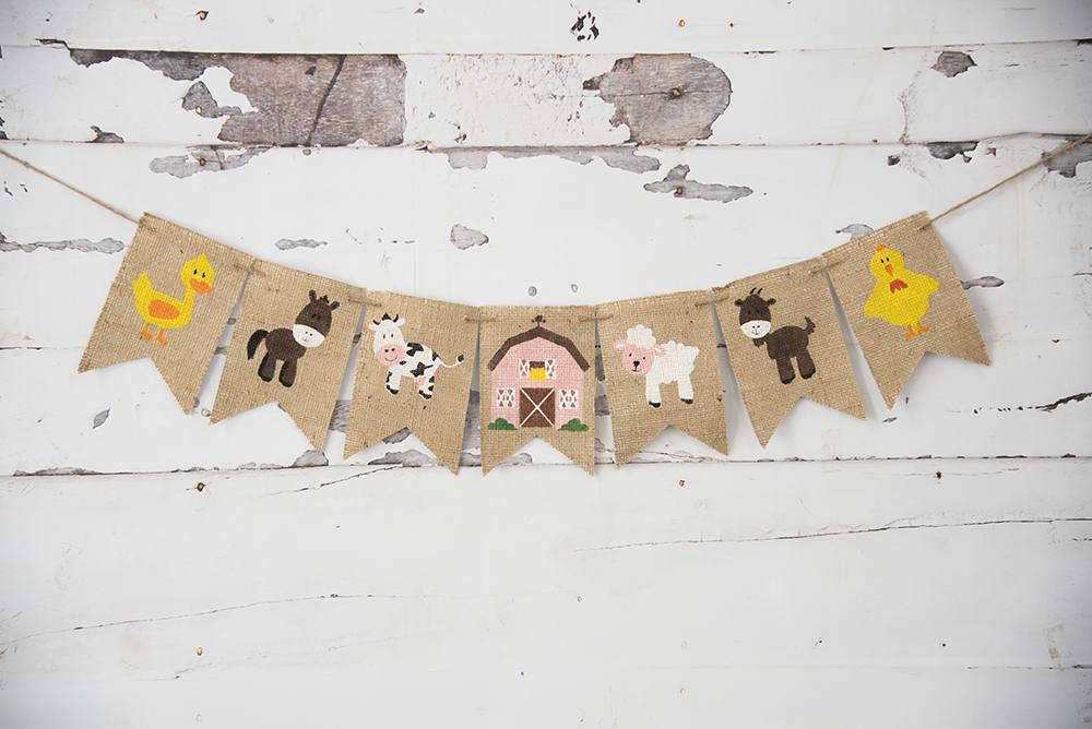 Amazon Com Farm Animal Pink Barn Banner Birthday Party