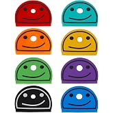 Uniclife 24 Pcs 1 Inch Smiley Face Key Cap Covers, Identifiers &amp; Organizers, Painted Vinyl, 8 Colors
