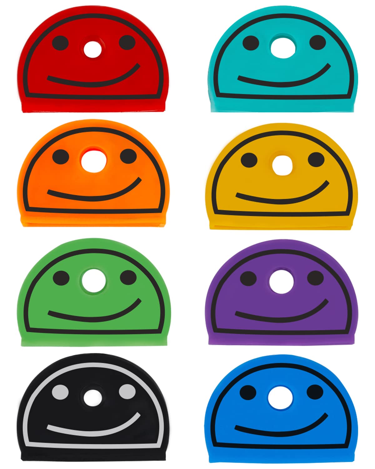 Photo 1 of Uniclife 24 Pcs 1 Inch Smiley Face Key Cap Covers, Identifiers & Organizers, Painted Vinyl, 8 Colors