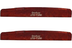 Guyker Acoustic Guitar Bone Bridge Saddle Nuts Replacement Parts Accessories for Acoustic Folk Guitar, 2 Piece, Red Lower String Pillow 72x3x10mm ATR-7230