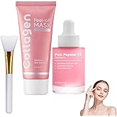 Skynflow Collagen Mask,Collagen Mask & Plumping Serum,Skynflow Face Mask,Reveal Firmer, More Even Skin, Eliminate Wrinkles, Healthy Glow(Set)