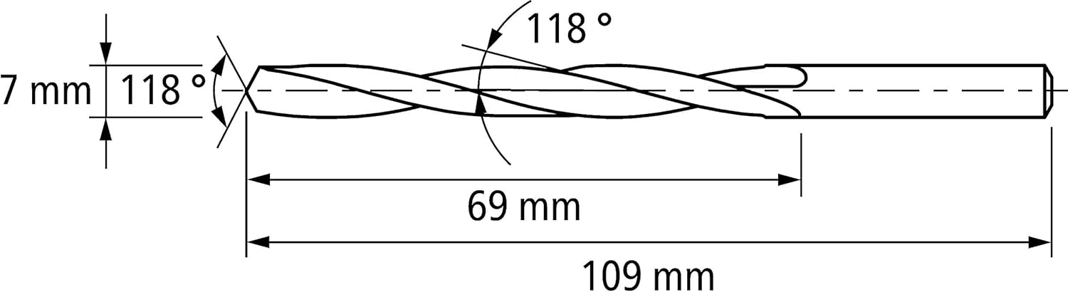 PFERD Spiral Drill Bit INOX, Pack of 10, Diameter 7 mm, HSS-E Co5 N, DIN 338, 135°, 25203572 - for Tough and Hard Materials - Image 5