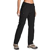 Womens Hiking Pants Convertible Quick Dry Stretch Lightweight Zip Off Outdoor Safari Pants with Cargo Pockets,2195,Black,14