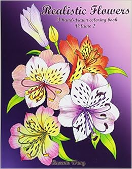 Amazoncom Realistic Flowers A Hand Drawn Coloring Book
