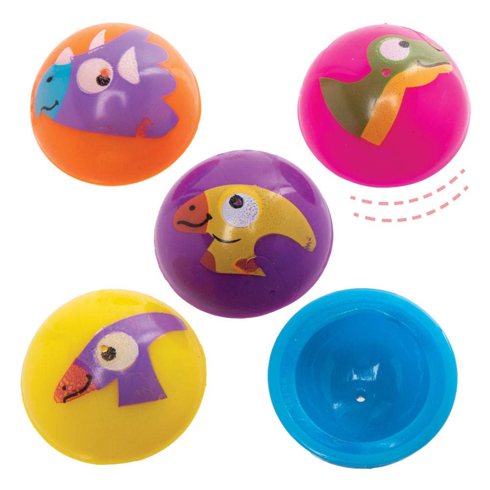 Baker Ross AX605 Dinosaur Jumping Toys - Pack of 12, Small Popping Disc Toy with Fun Dino Characters, Perfect for Kids Party Bag Fillers or Gift Ideas