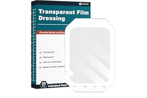 Ceeport Transparent Film Dressing 6'' x 8'', 20 Packs Waterproof Wound Bandage Adhesive Patches, Wound Cover Patches for Post Surgical Shower, IV Shield, Tattoo Aftercare Bandage